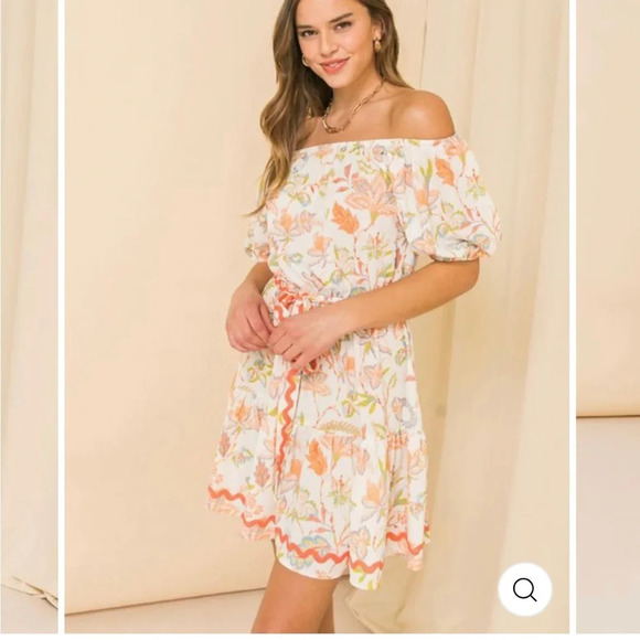 Floral Off The Shoulder Dress - Picture 2 of 4